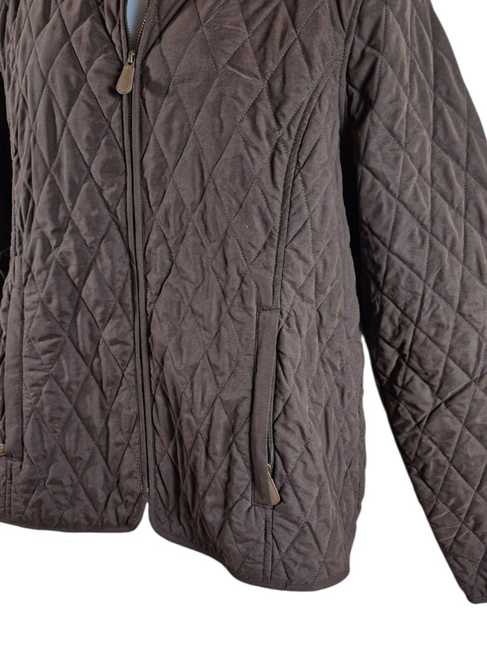 LL Bean XL Brown Quilted Riding Heritage Jacket Equestrian Barn Coat Minimalist - Picture 5 of 11